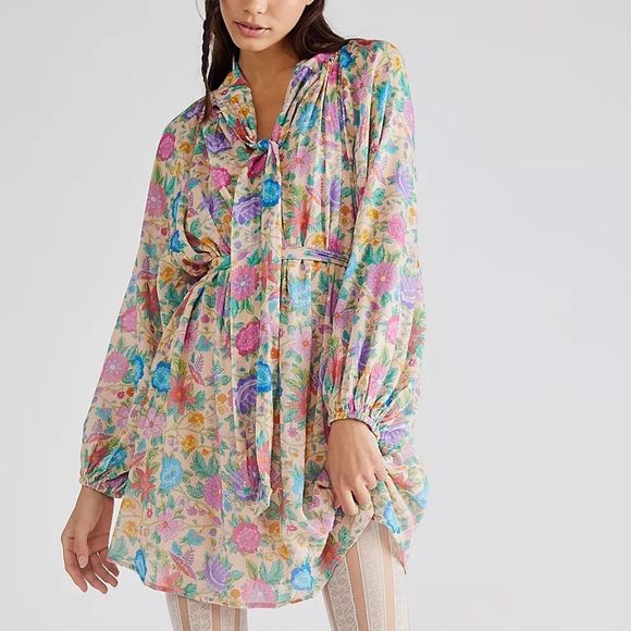 Free People Spell Mossy High Neck Mini Dress NWT Size Small - Picture 9 of 12